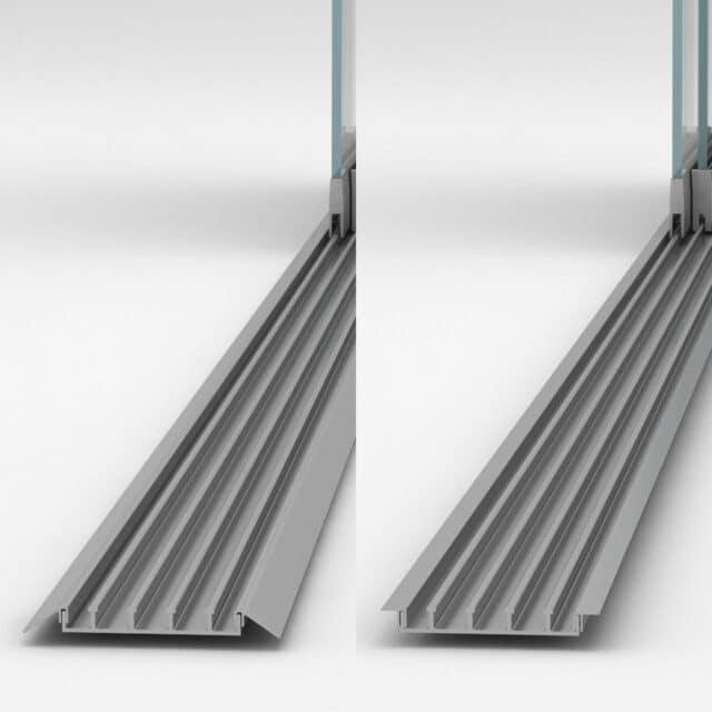 accesibilidad para carriles de cortina de cristal