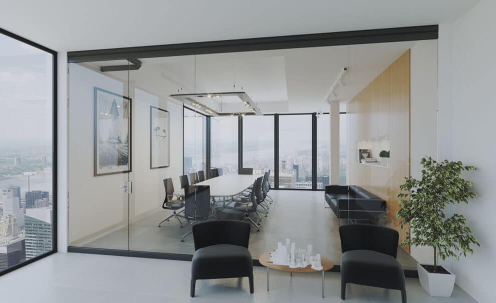 cortina cristal sin guia inferior