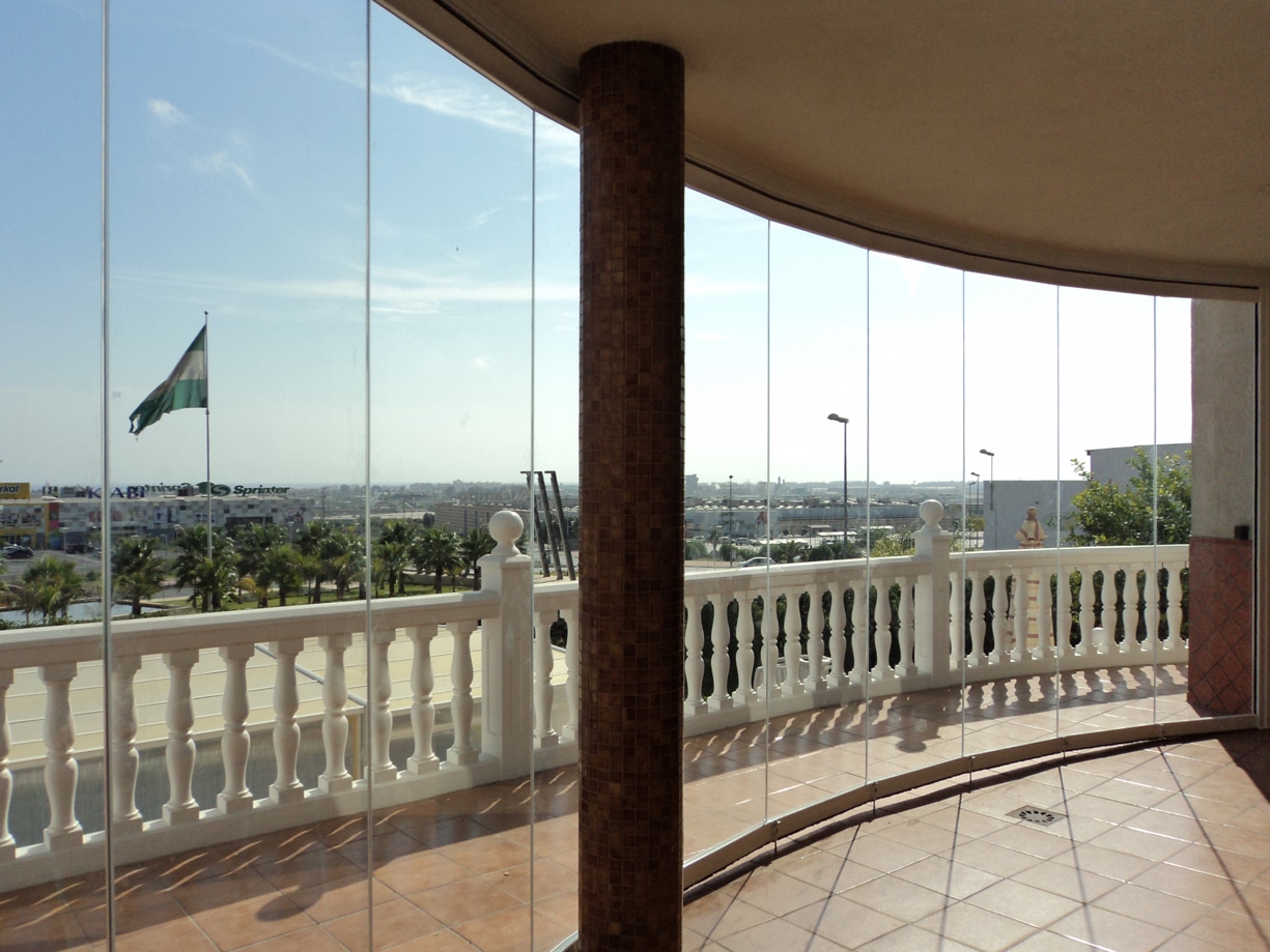 cortina cristal sin guia inferior