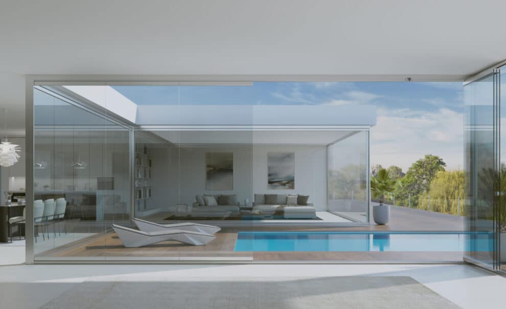 cortina de cristal deslizante abatible