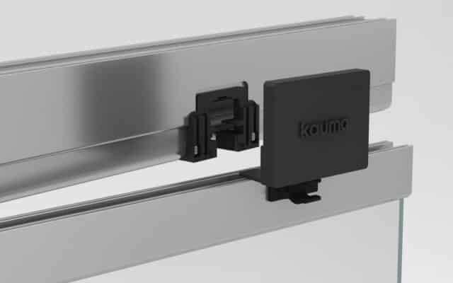 salida superior de cortina de cristal