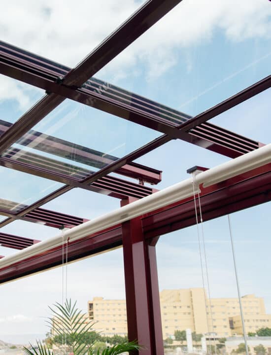 techo movil retractil vidrio