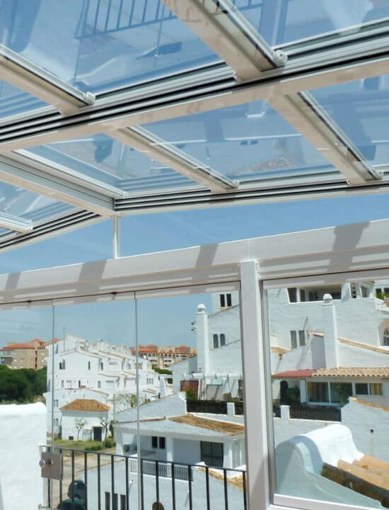 techo movil retractil vidrio