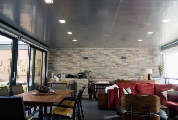 terraza techo fijo luz led