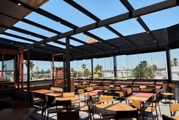 cortina de cristal deslizante abatible