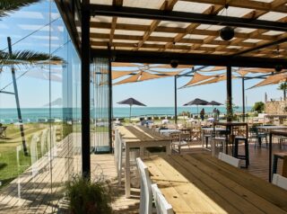 cortina cristal sin guia inferior puerta integrada