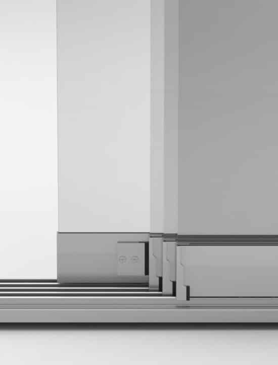 arrastre cortina de cristal plegada