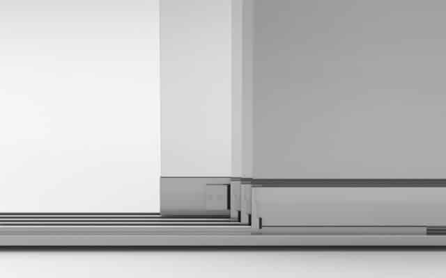 arrastre cortina de cristal plegada