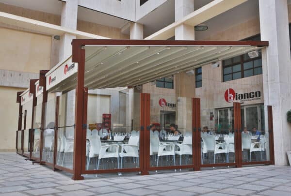 paraviento plebable terraza bar